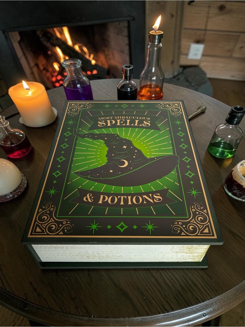 Target OS Halloween Bullseye Playground Spells Potions Wooden Storage Book Box